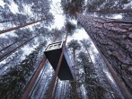 The cabin from below